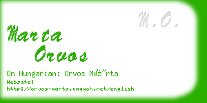 marta orvos business card